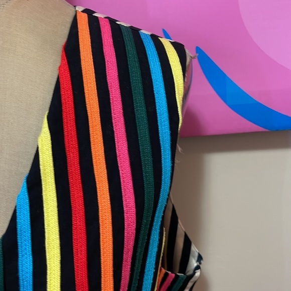 Moschino Cheap Chic Men's Rainbow Striped Shoe String Vest - Picture 3 of 14